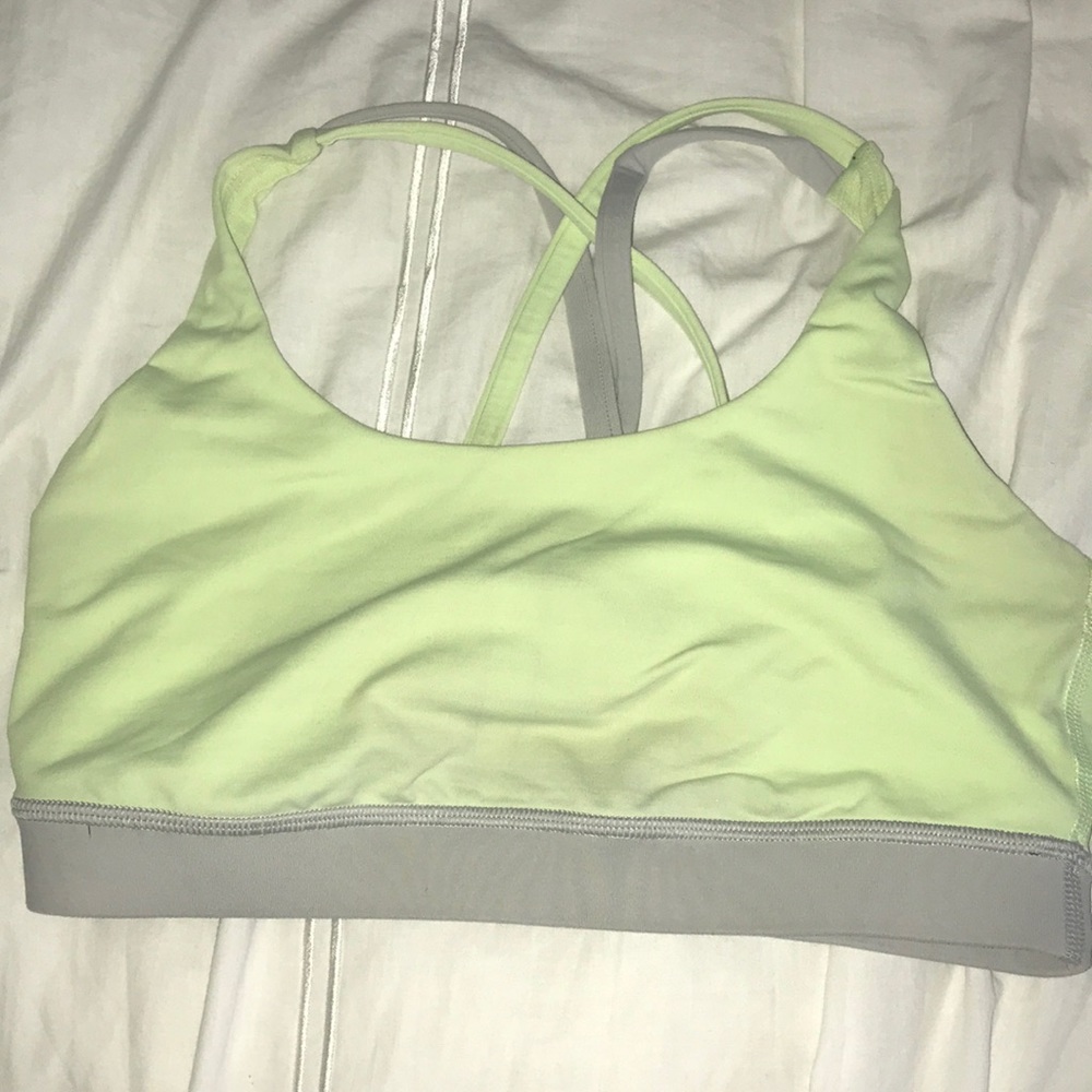 Green and Grey Lululemon Sports Bra 6